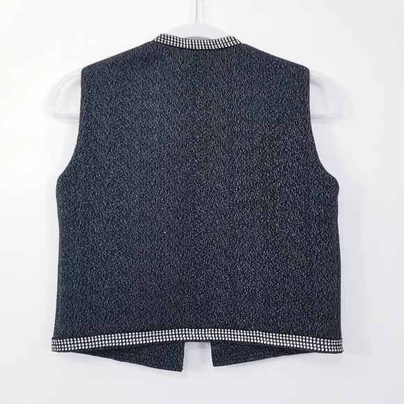 American Vintage Karlana Knit Wear Metallic Rhinestone Vest - Picture 2 of 12